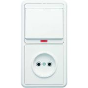 Блок БКВР-214 Бэлла (1-кл. выкл. с инд. + розетка) бел. Кунцево 5817