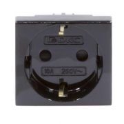 Розетка 1-м 2мод. Viva 16А IP20 2P+E с заземл. защ. шторки черн. DKC 45205