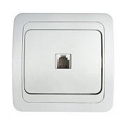 Розетка телефонная 1-м СП Classico 2034 16А IP20 бел. ASD / IN HOME 4690612000404