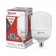 Лампа светодиодная высокомощная LED-HP-PRO 40Вт цилиндр 6500К холод. бел. E27 3800лм 230В с адаптером E40 IN HOME 4690612031101