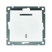 Переключатель проходной 1-кл. СП Афина 10А IP20 с подсветкой механизм бел. Universal A0125